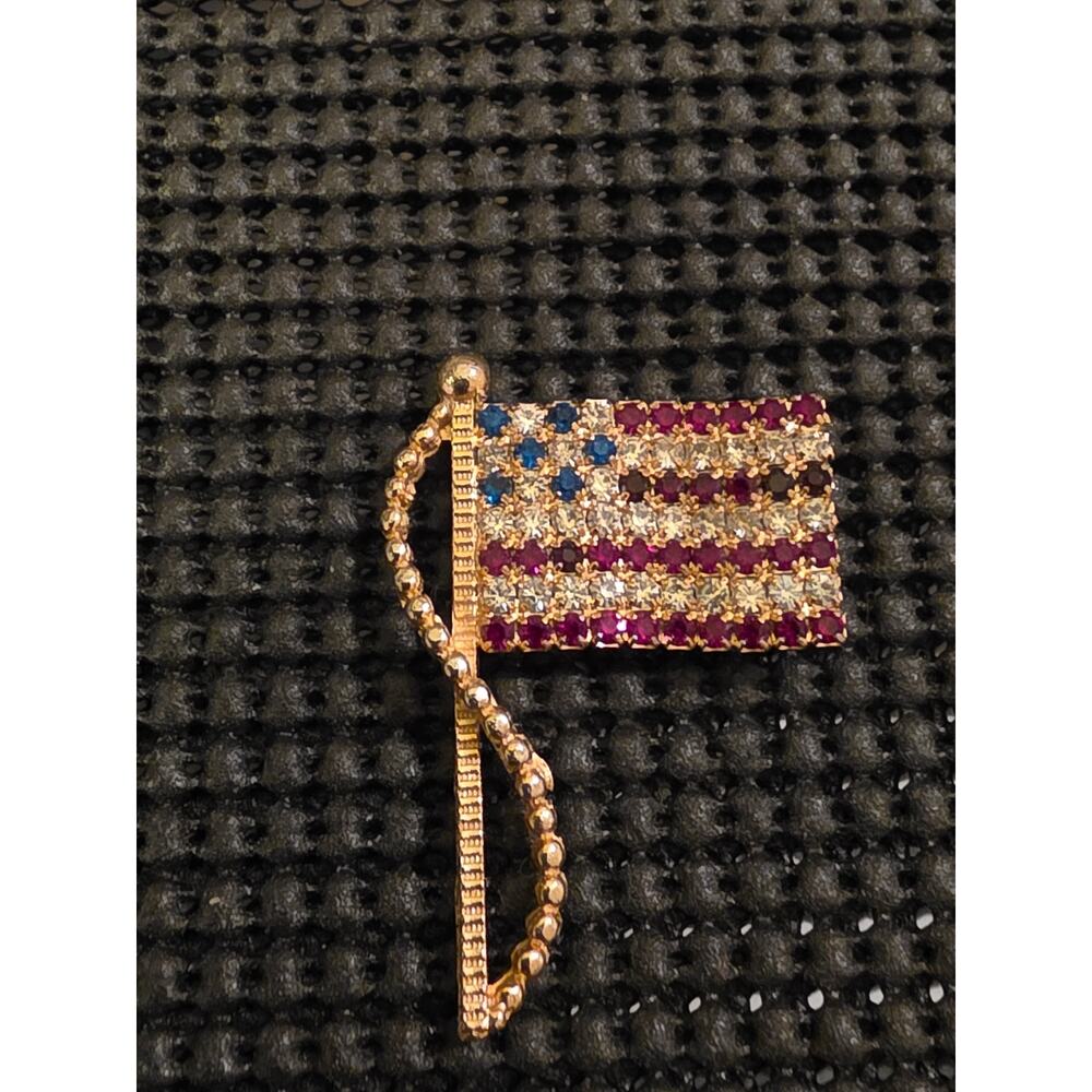 Vintage Rafaelian Flag Brooch Pin Signed